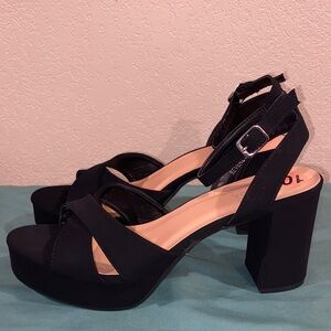 Top Moda Black Platform Heels
